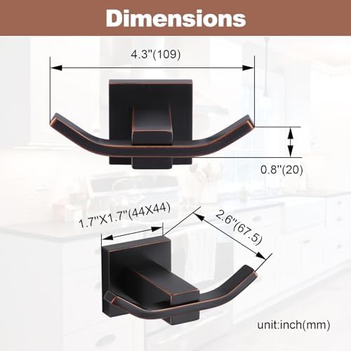 Modern Double Towel Hook Heavy Duty Stainless Steel for Coats Bathrooms