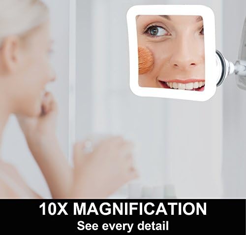 Fancii 10X Magnifying LED Makeup Mirror - Daylight Natural Light - Compact Portable