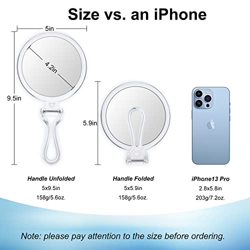 20x Magnifying Mirror Handheld Travel Double-Sided Design Perfect Gift