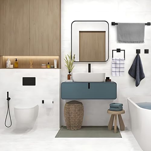 15-Piece Black Stainless Steel Bathroom Hardware Set