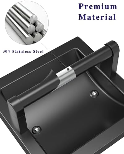 Matte Black Recessed Toilet Paper Holder for Large Rolls