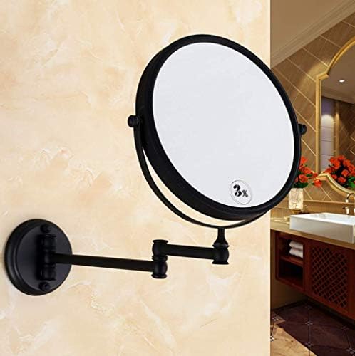 Must-Have Curated Design Cosmetic Mirror Rotating 3X Magnification Black Square