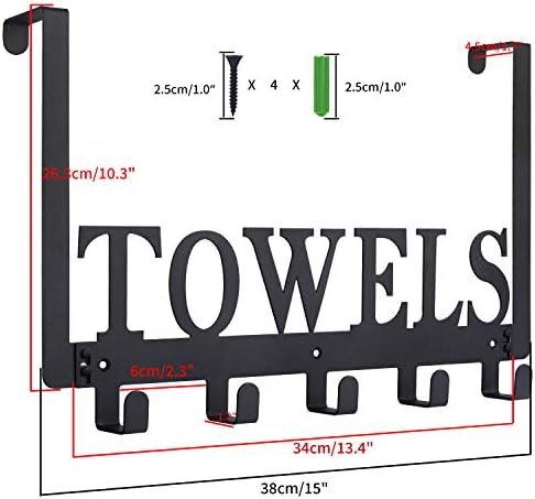Durable Towel robe Hook for Bathroom Kitchen Black