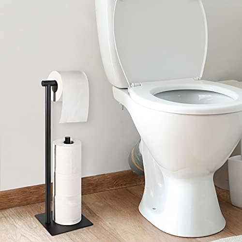 Oyeal Space-Saving Anti-Drop Toilet Paper Holder Rust-Free Black