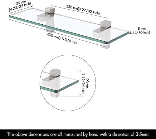 Sturdy Tempered Glass Bathroom Shelf