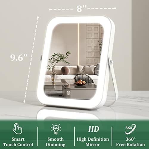 ROLOVE 8x10 Touchscreen Makeup Mirror with Dimmable Light