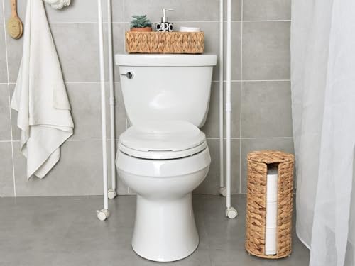StorageWorks Water Hyacinth Toilet Paper Holder Stand - 3 Rolls