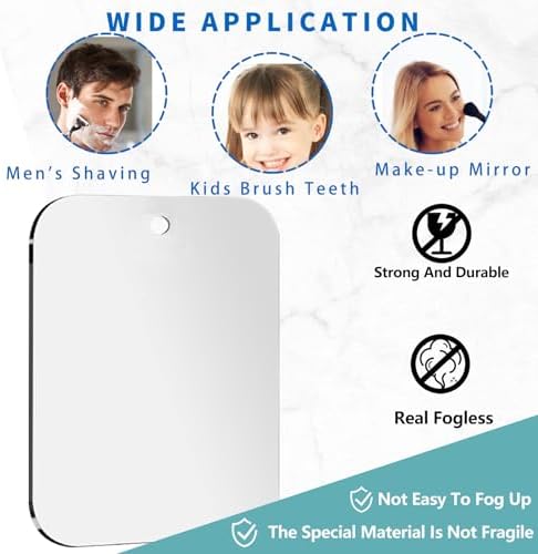 8x6 inch Frameless ShowerVFogless Mirror