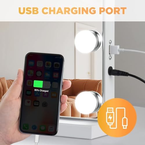 Vanity Mirror with 3 Lights Modes Touch Control