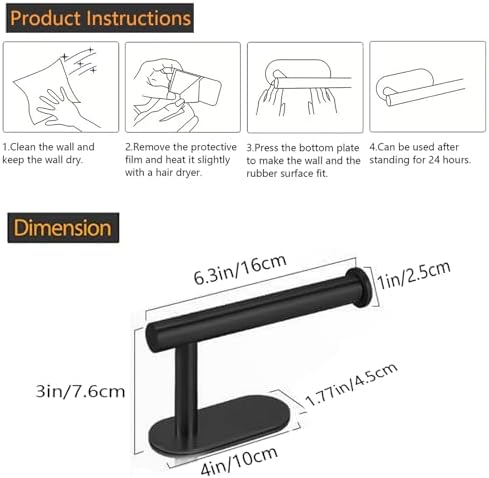 Rust-Resistant Matte Black Toilet Paper Holder