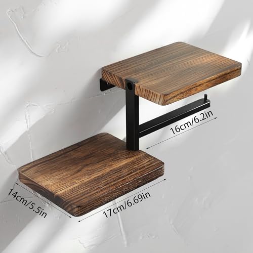 AIDILI Wall-Mounted Wood Toilet Paper Holder