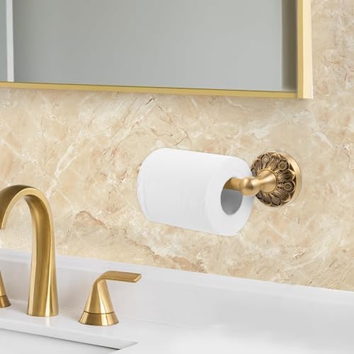 Antique Brass Petal-Relief Toilet Paper Holder