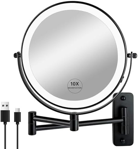 Wall-Mounted Makeup Mirror with 3 Lighting Modes