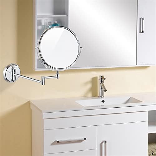 NOVOCE Wall-Mounted 10X Double Sided Makeup Mirror 8-Inch Nickel