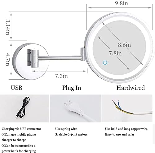 Elegantly Styled Touch Dimming Makeup Mirror