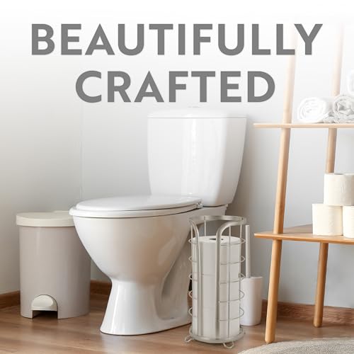 GetYourHandOnBROOKSTONE Nickel Toilet Paper Holder Freestanding Bathroom Tissue Organizer
