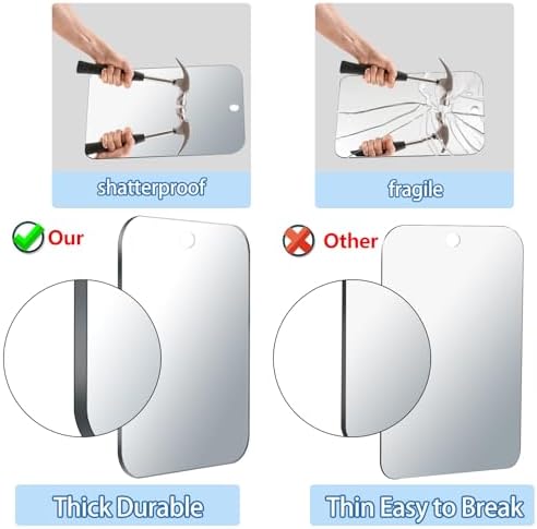 8x6 inch Frameless ShowerVFogless Mirror