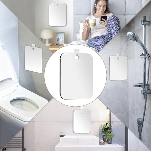 Perfect 2-Piece Unbreakable Shower Mirrors for Shaving Travel