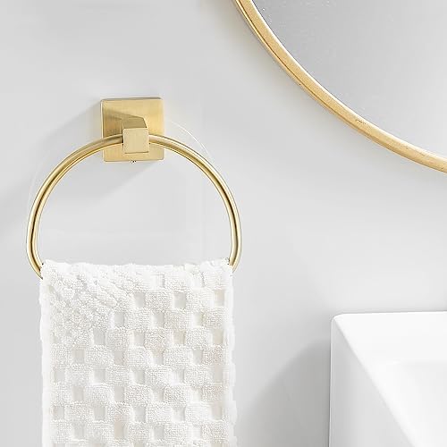 Leyden Brushed Gold Towel Ring