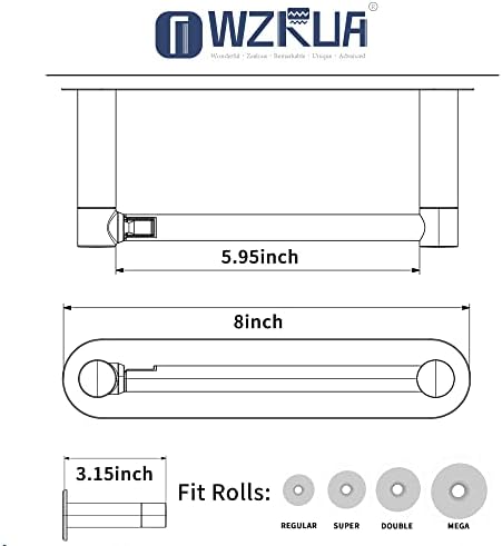 Sturdy Matte Black Toilet Paper Holder with Double Pivoting Posts