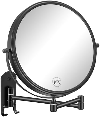 decluttr Large 9 Inch Wall Mounted Makeup Mirror