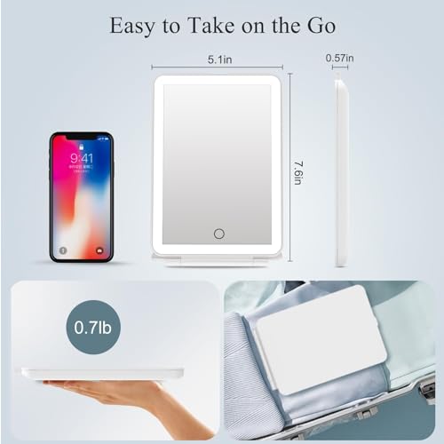 FUNTOUCH Portable LED Travel Makeup Mirror with 72 Lights