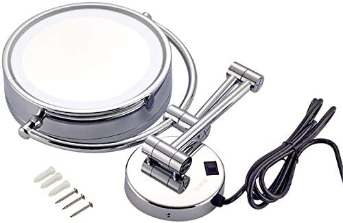 Double-Sided LED Makeup Mirror with 360 Swivel - Extendable