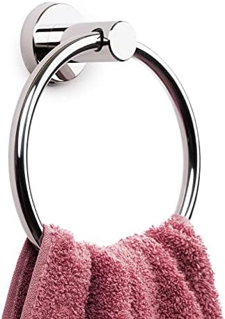 Marmolux Chrome Towel Ring - Hand Towel Holder for Bathroom Wall