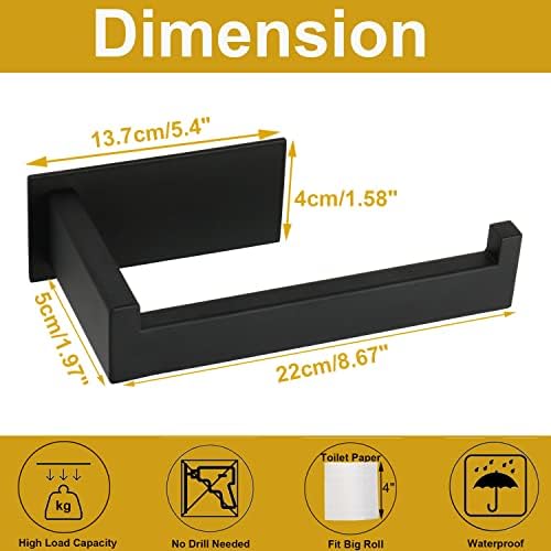 Stainless Steel Toilet Paper Holder Rust-Proof Easy to Install Matte Black