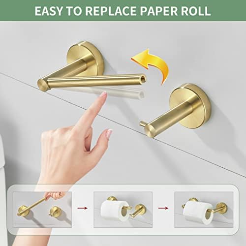 WEIKO Gold Toilet Paper Holder Towel Ring 2pc