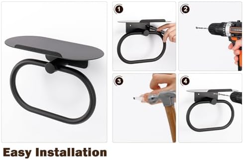 Siyzda Hand Towel Ring with Shelf