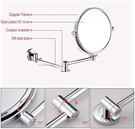 ZADIKO Wall-Mounted Makeup Mirror 8-inch Copper Beauty