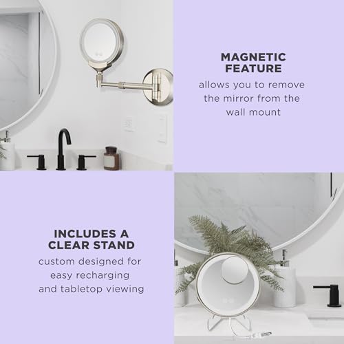 Conair LED Lighted Makeup Mirror with Rechargeable LED