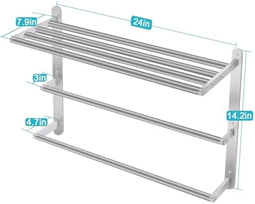 VOTZAAQ 24 Inch 3-Tier Towel Rack Wall Mounted