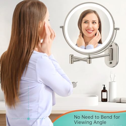 FunTouch Rechargeable Wall Mounted Makeup Mirror