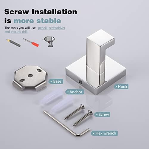 Sturdy Bath Towel Hook Wall-Mounted for Home Kitchen