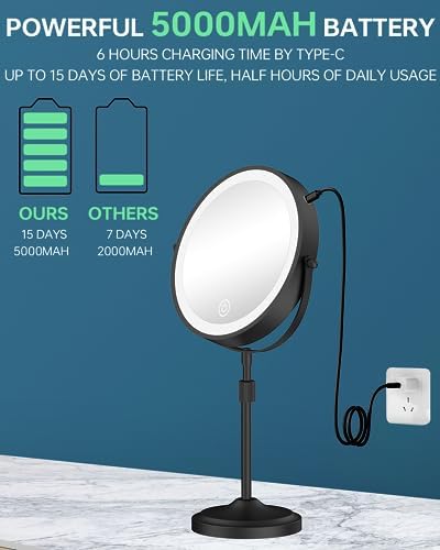 Elegant Adjustable Makeup Mirror with 3 Lighting Modes