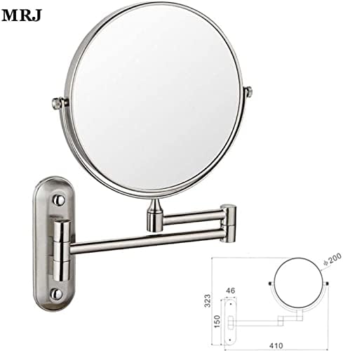 Wall-Mounted Double-Sided Vanity Mirror with 3x5x Magnification