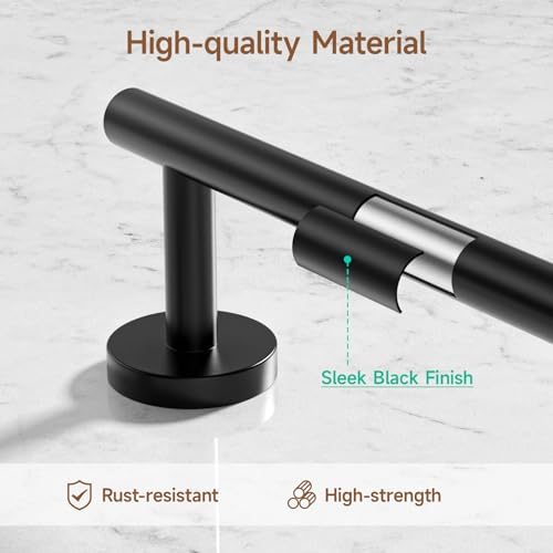 Matte Black 24-Inch Stainless Steel Towel Bar Set