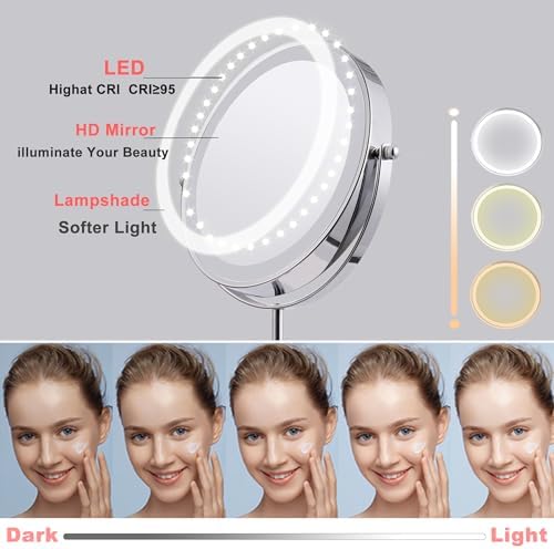 Adjustable 10X Makeup Vanity Mirror with Lights
