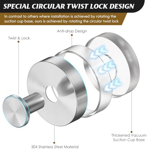 Sleek Suction Cup Hooks for Shower