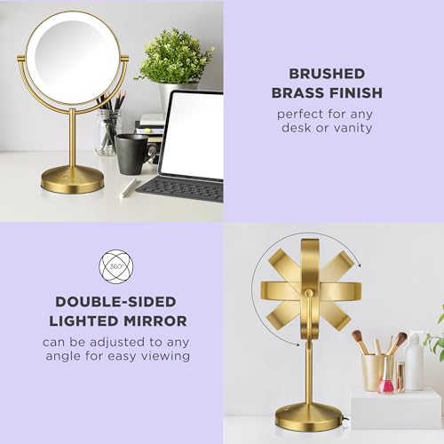 Conair Lighted Makeup Mirror Corded Brushed Brass