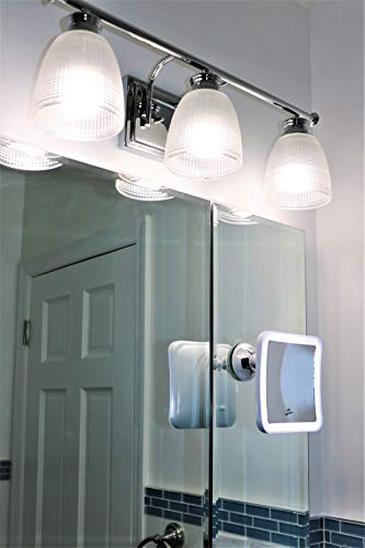 JiBen Square LED Lighted Magnifying Makeup Mirror