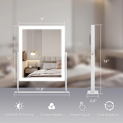 VANITII GLOBAL Smart LED Vanity Mirror for DesktopDorm