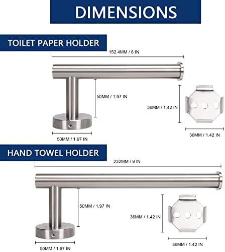 NearMoon Dual Toilet Hand Towel Holder 304 Stainless Steel Set