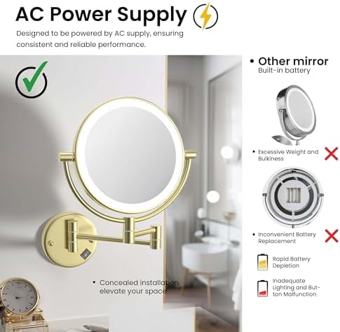 Dual-Sided Magnifying Mirror for Grooming Makeup