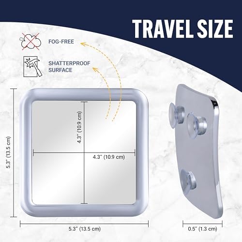 MirrorVana Travel Shower Mirror - Stay Sharp Stay Cool