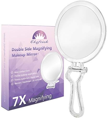 Double-Sided Makeup Mirror Set - 7X Magnification Portable