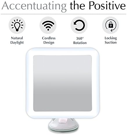 Fancii 10X Magnifying LED Makeup Mirror - Daylight Natural Light - Compact Portable