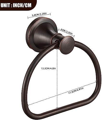 Wolibeer Bronze Towel Ring Rustic Bathroom Towel Holder